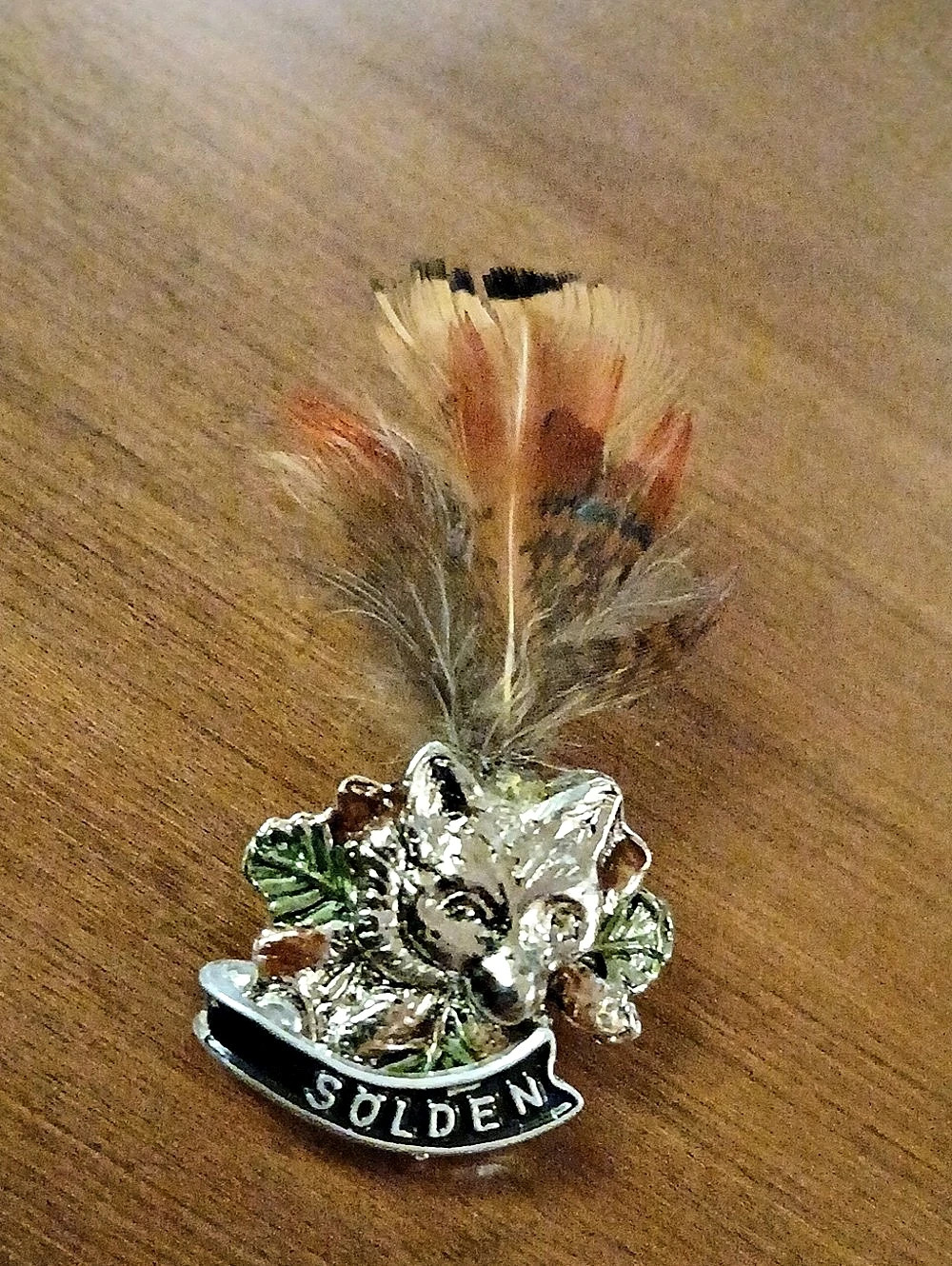 Rare Vintage Austrian Feather Brooch Pin Silver Tone Collectible
